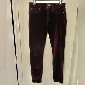 Hudson Purple Velvet Nico Midrise Ankle Skinny Jeans Womens Size 27